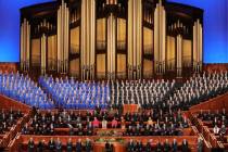 The Tabernacle Choir at Temple Square performs during The Church of Jesus Christ of Latter-day ...