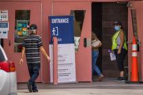 Another tester arrives during a pop-up COVID-19 testing site now operating at Jerome Mack Middl ...