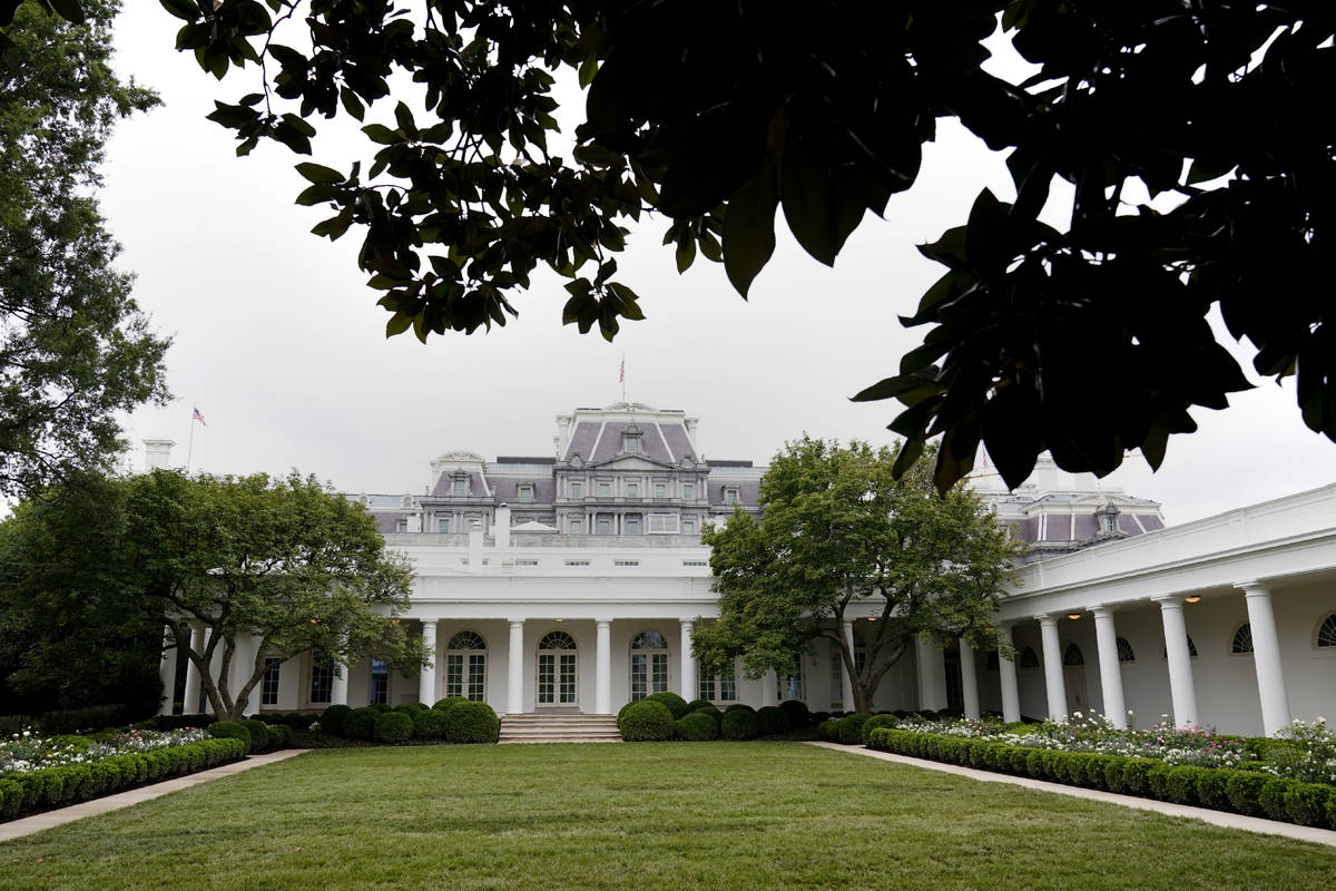 A view of the restored Rose Garden is seen at the White House in Washington, Saturday, Aug. 22, ...
