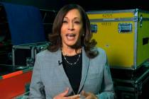 In this image from video, Democratic vice presidential candidate Sen. Kamala Harris. (Democrati ...