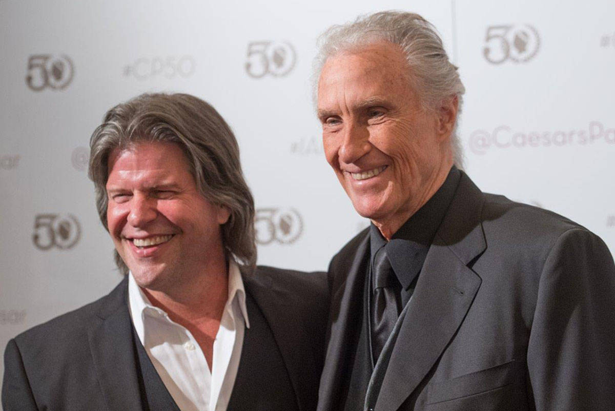 Bucky Heard and Bill Medley of Harrah's headliners The Righteous Brothers arrive at Caesars Pal ...