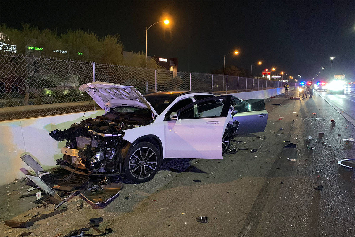 A crash on the 215 Beltway left one person dead on Monday, Aug. 24, 2020. (NHP)