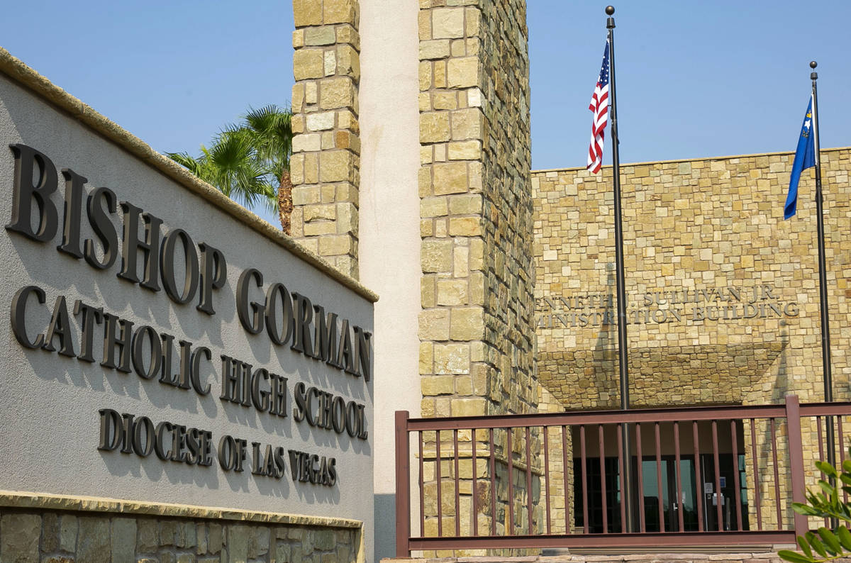 Bishop Gorman Catholic High School photographed on Friday, Aug. 21, 2020, in Las Vegas. Bishop ...