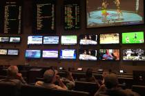 MGM Grand Race & Sports Book on Saturday, March 14, 2020, in Las Vegas. (Ellen Schmidt/Las ...