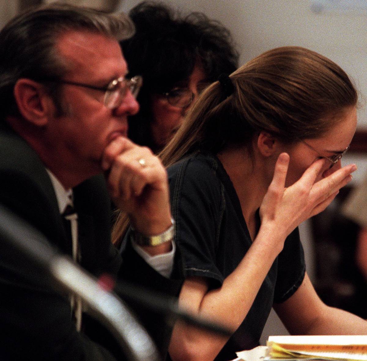 Jessica Williams wipes a tear while giving her statement during her sentencing in 2001. (Las Ve ...