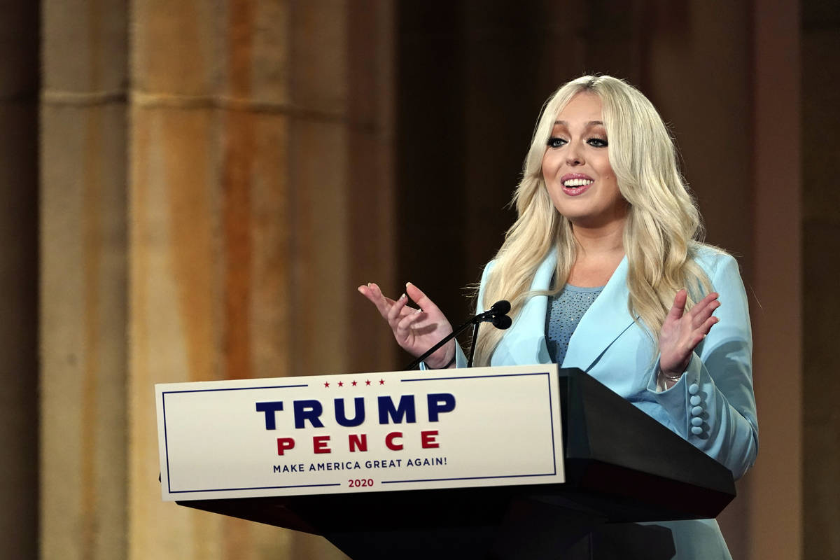 Tiffany Trump speaks as she tapes her speech for the second day of the Republican National Conv ...