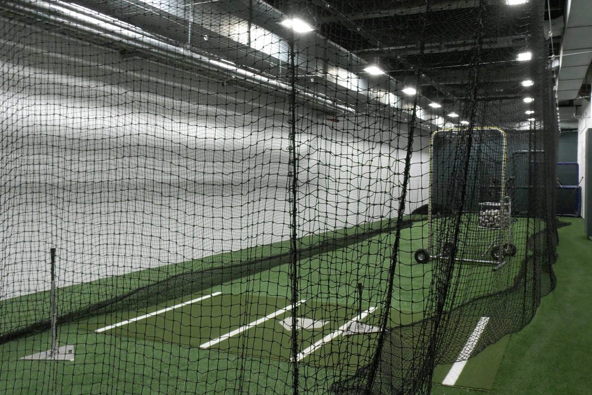The Las Vegas Aviators' batting cage at Las Vegas Ballpark in Las Vegas on Thursday, July 16, 2 ...
