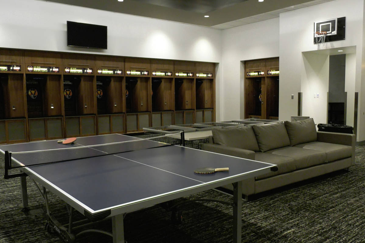 The Las Vegas Aviators' locker room at Las Vegas Ballpark in Las Vegas on Thursday, July 16, 20 ...