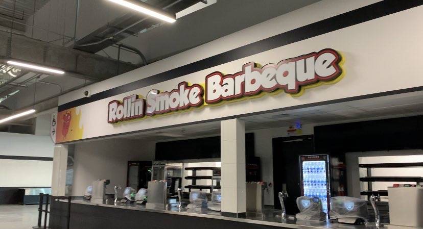 Rollin Smoke Barbeque inside Allegiant Stadium. (Las Vegas Review-Journal)