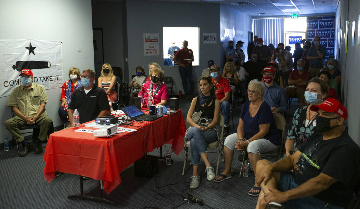 The Trump campaign office in Henderson is a full house for the Republican National Convention w ...