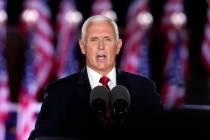 Vice President Mike Pence speaks on the third day of the Republican National Convention at Fort ...
