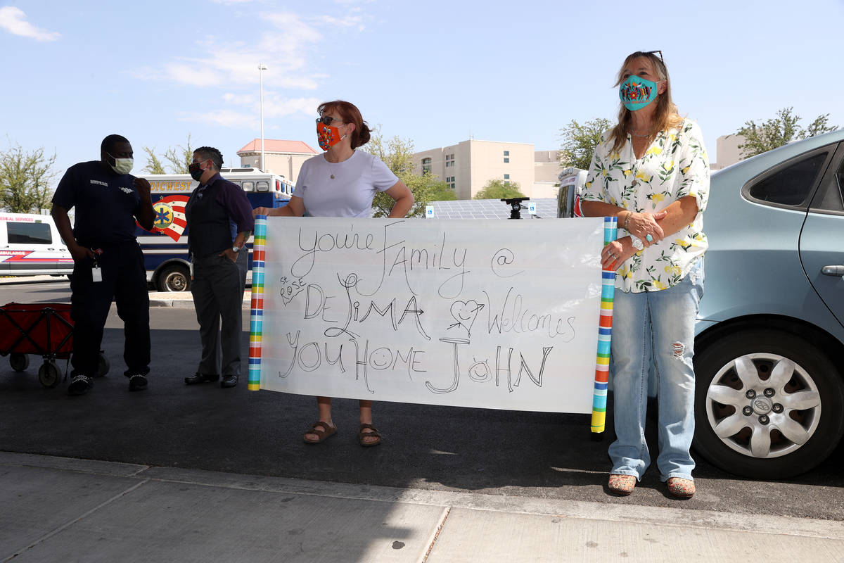 Pam Garrison, left, and Valerie Hanst, members of the St. Rose Dominican Hospital welcoming com ...