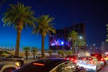 Resorts World Las Vegas unveils its LED screen with a fireworks display for Independence Day on ...
