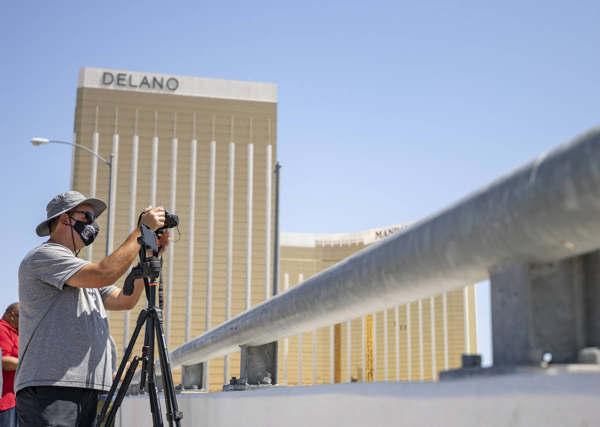 YouTuber Marc DiLisio of Las Vegas prepares to video the U.S. Air Force Thunderbirds flying ove ...