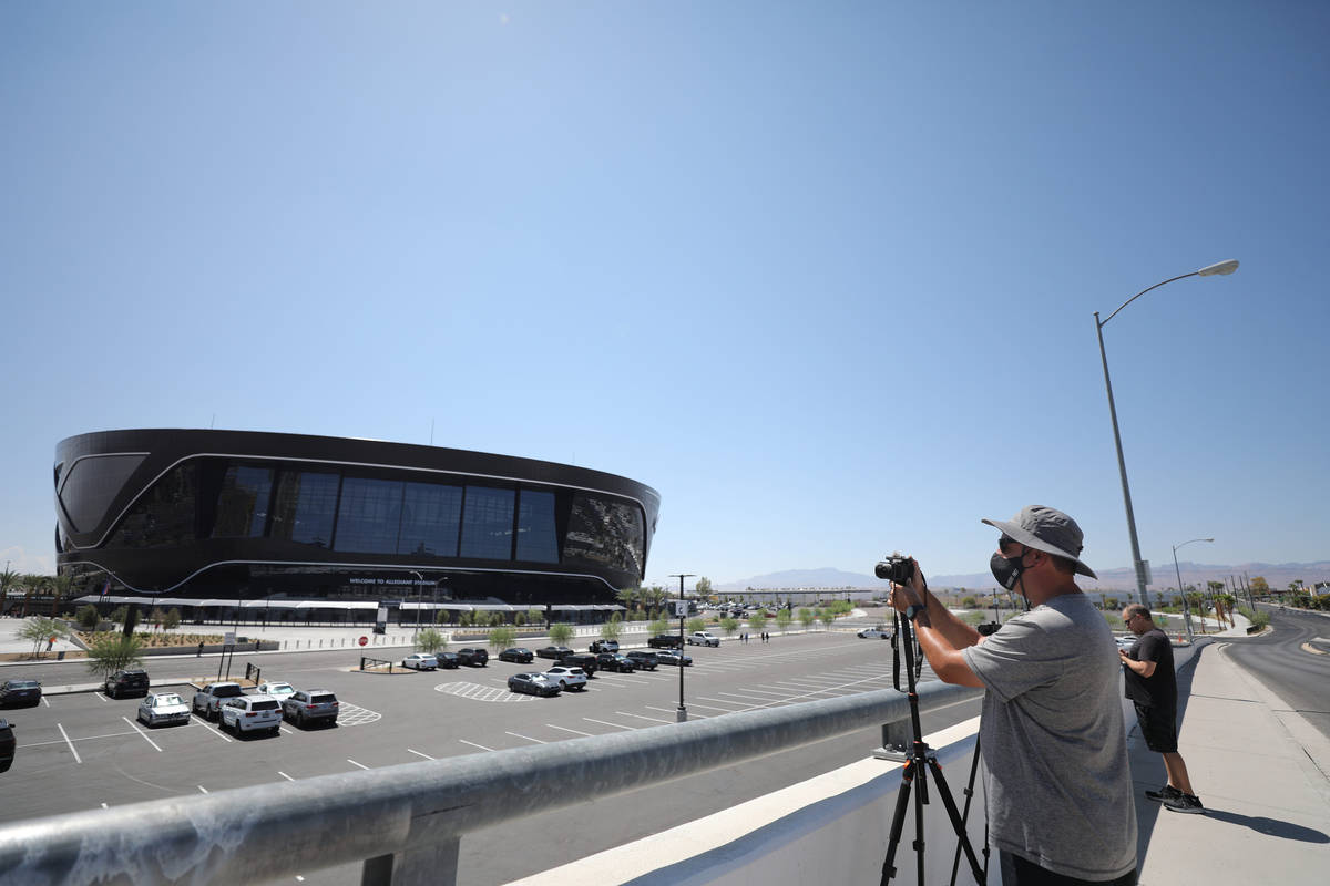YouTuber Marc DiLisio of Las Vegas prepares to video the U.S. Air Force Thunderbirds flying ove ...
