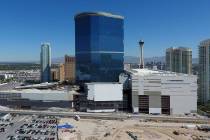 An aerial view of The Drew Las Vegas, formerly the Fontainebleau, May 2, 2019. (Michael Quine/L ...