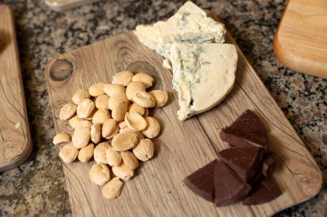 Marcona Almonds and Taza Mexican salted almond chocolate make excellent accompaniments to chees ...