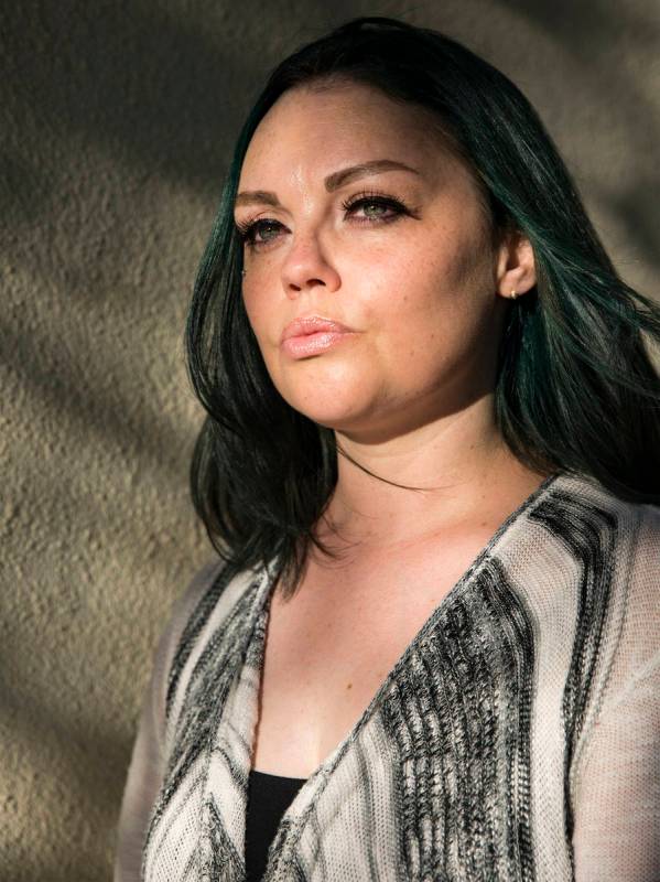 Alisha Burns in downtown Las Vegas on Aug. 4, 2020. She is asking a judge to reverse her second ...
