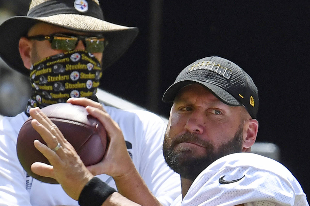 FILE - Pittsburgh Steelers quarterback Ben Roethlisberger drops back to pass during an afternoo ...