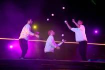 Noah Schmeissner, from left, Tony Pezzo and Doug Sayers juggle at Salvage City, a partnership o ...