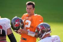Tampa Bay Buccaneers quarterback Tom Brady (12) during an NFL football training camp practice F ...