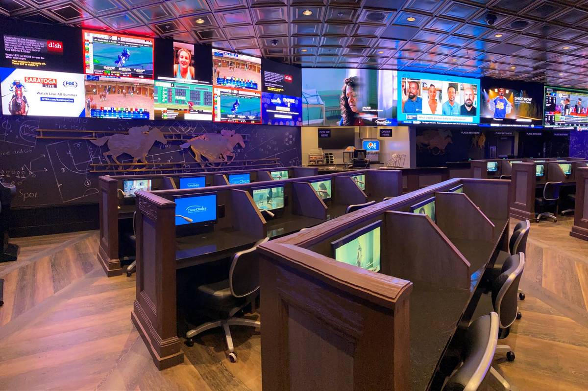 The Golden Circle Sportsbook and Bar at Treasure Island has room for more than 750 people. (Tre ...