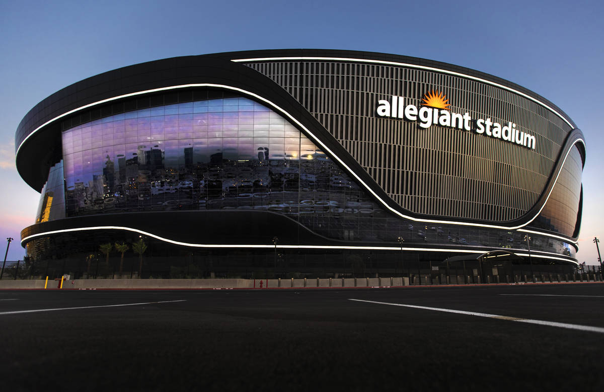 Allegiant Stadium on Wednesday, Aug. 26, 2020, in Las Vegas. (Benjamin Hager/Las Vegas Review-J ...