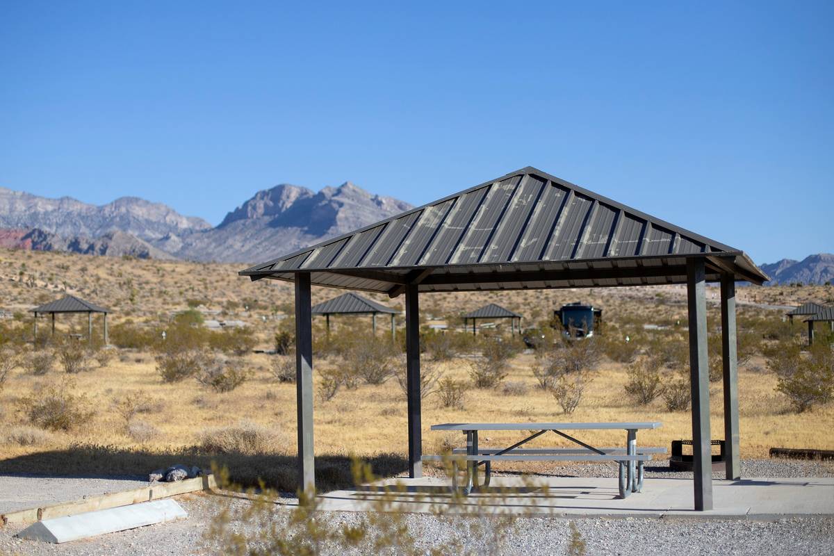 Many campsites were empty at Red Rock Canyon Campground as a heat wave rolls through the Las Ve ...