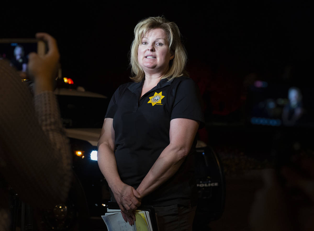 Capt. Nichole Splinter gives a press briefing about a Metropolitan police officer fatally shoot ...