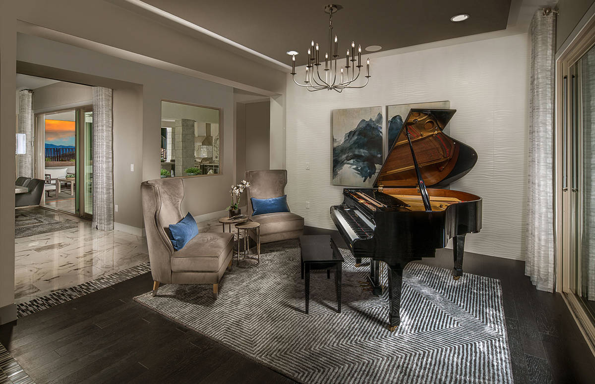 This music room in a Keystone model at Reverence by Pulte Homes is an example of creating perso ...