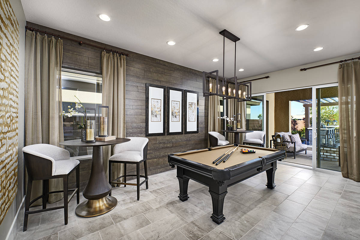 This bonus room was turned into a game room with pool table at Scots Pine by Richmond American ...
