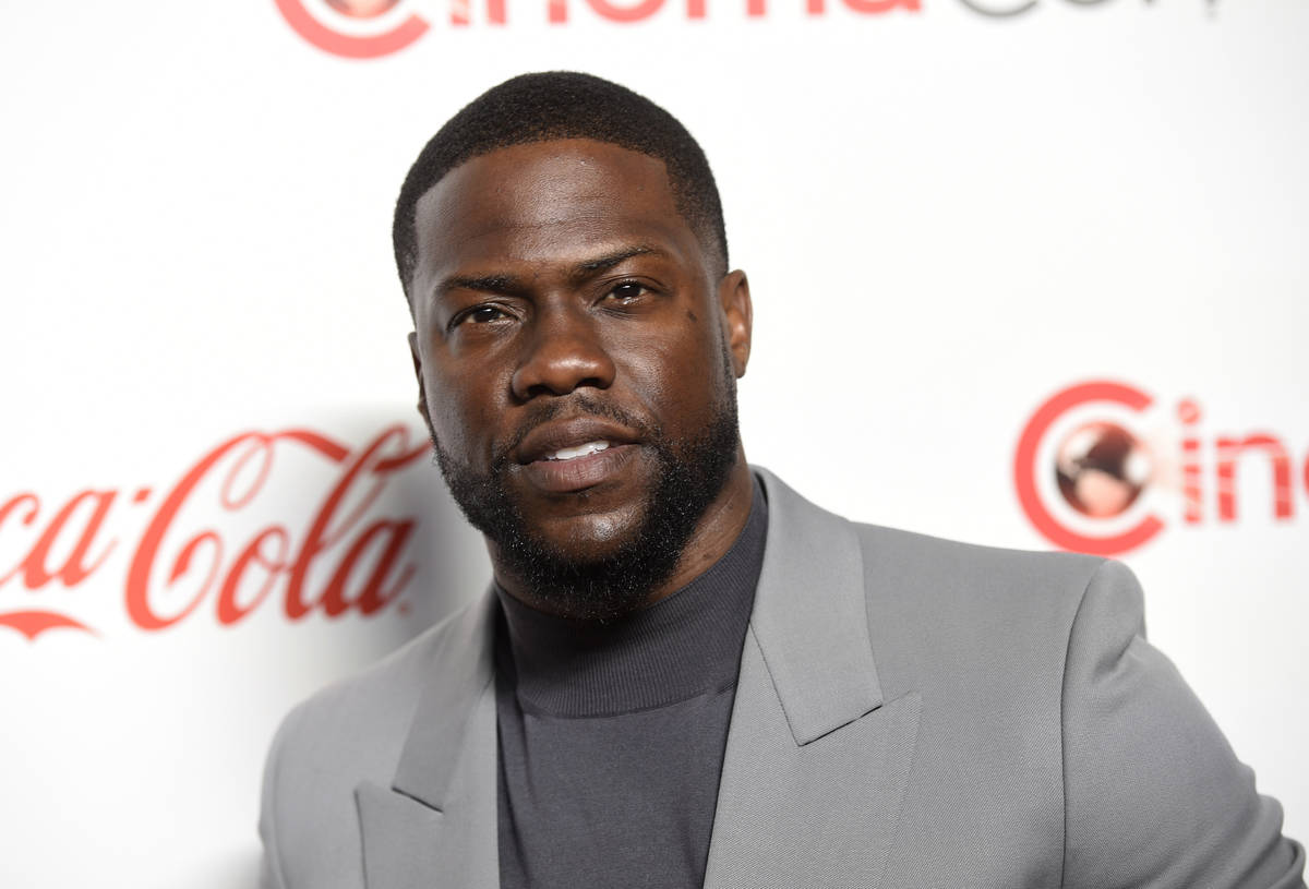 FILE - In this April 4, 2019 file photo, Kevin Hart, recipient of the CinemaCon international s ...