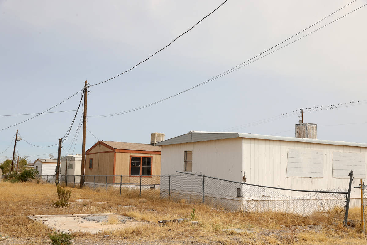 A mobile home park in Indian Springs, Friday, Sept. 11, 2020. (Erik Verduzco / Las Vegas Review ...