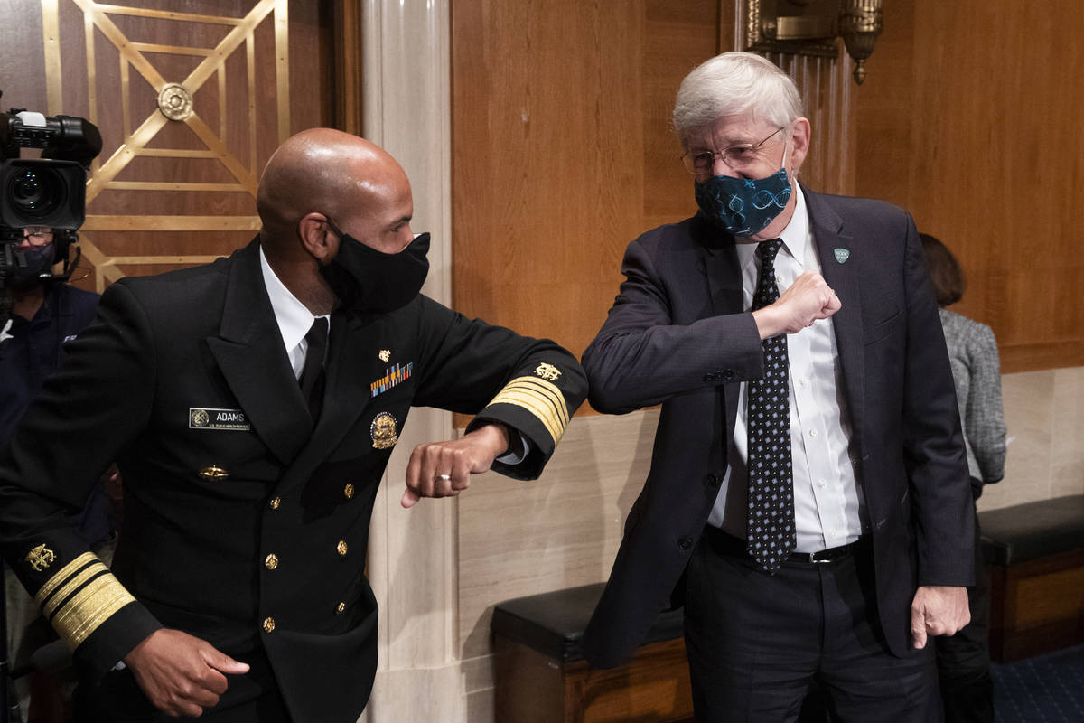 Surgeon General Jerome Adams and Dr. Francis Collins, Director of the National Institutes of He ...