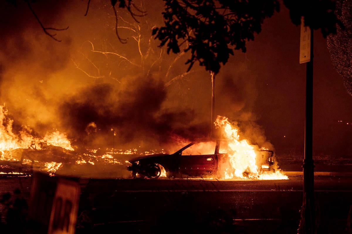 This photo taken by Talent, Ore., resident Kevin Jantzer shows the destruction of his hometown ...