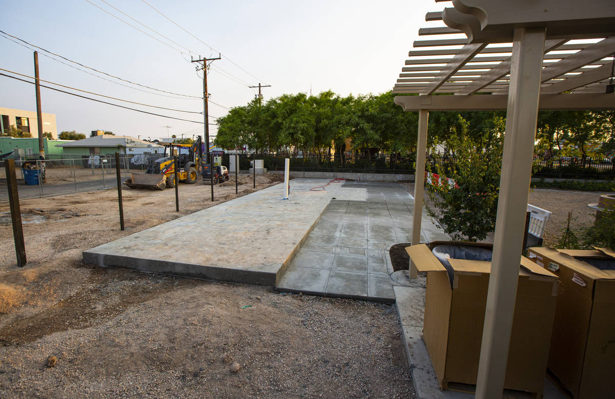 Construction continues on the Storytelling Garden, adjacent to the Las Vegas Community Healing ...