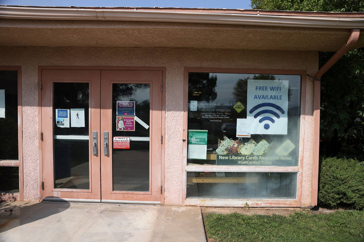 Indian Springs Library in Indian Springs, Tuesday, Sept. 15, 2020. (Erik Verduzco / Las Vegas R ...