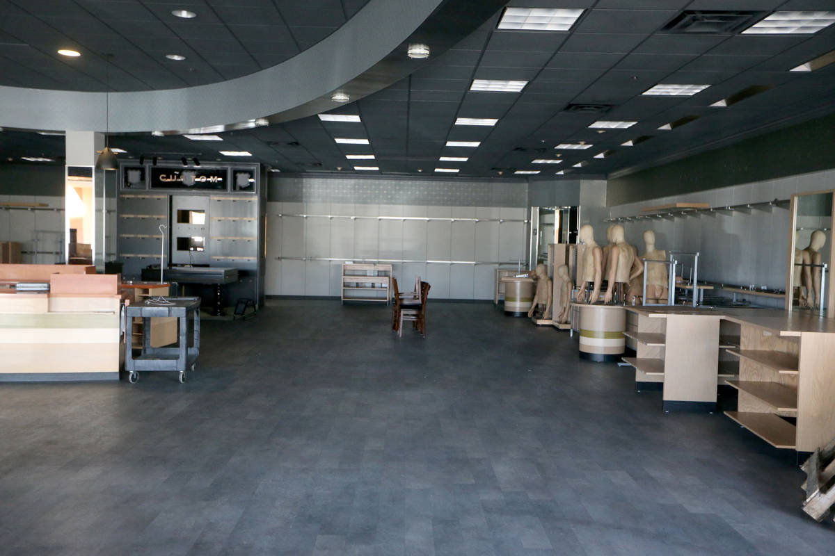 The closed Jos. A. Bank clothing store at the Crossroads Commons shopping center in Las Vegas, ...