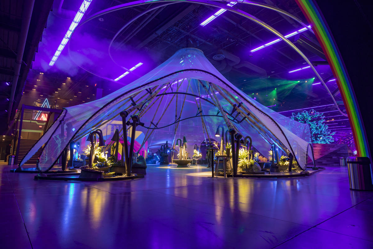 Area15's lounge and private event space, Sanctuary, is seen days before the opening, in Las Veg ...