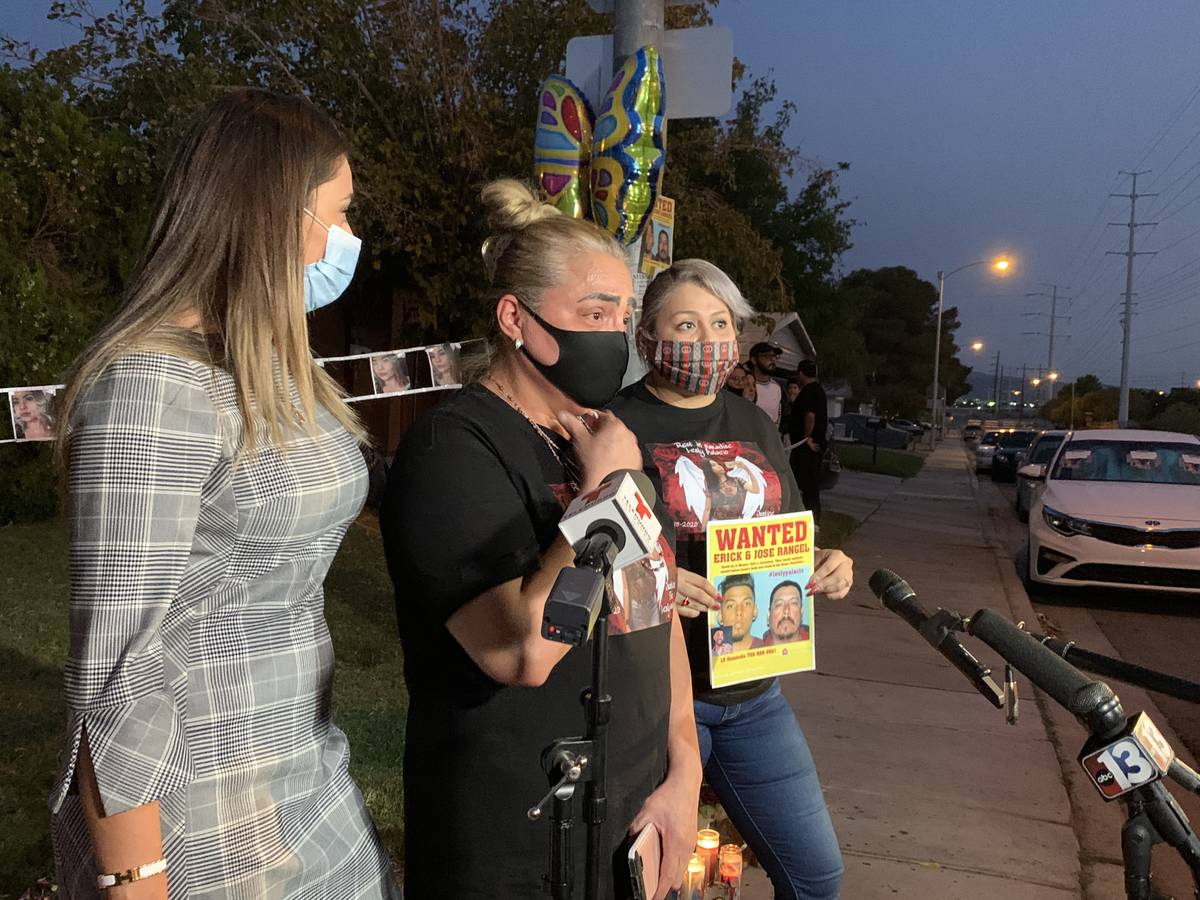 Family lawyer Ofelia Markarian (from left), Aracely Palacio, the mother of murder victim Lesly ...