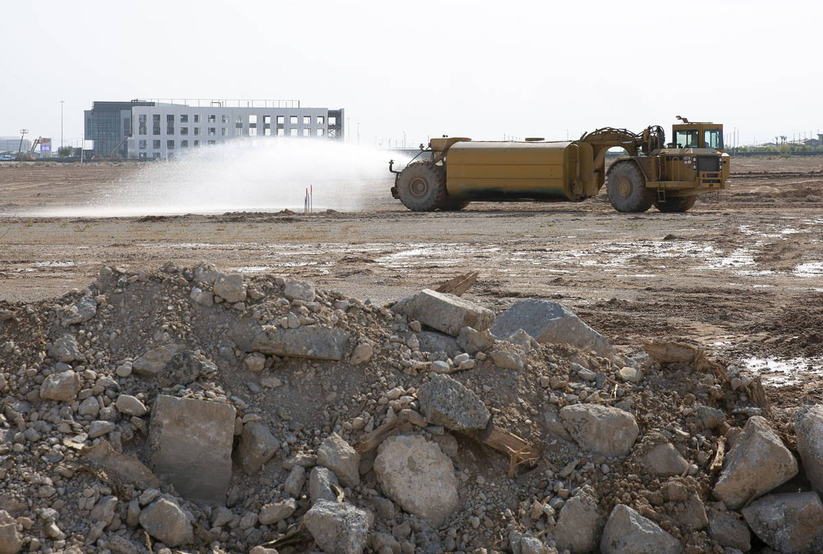 Heavy construction equipment is seen at UnCommons project site at the Southeast corner of S. Du ...