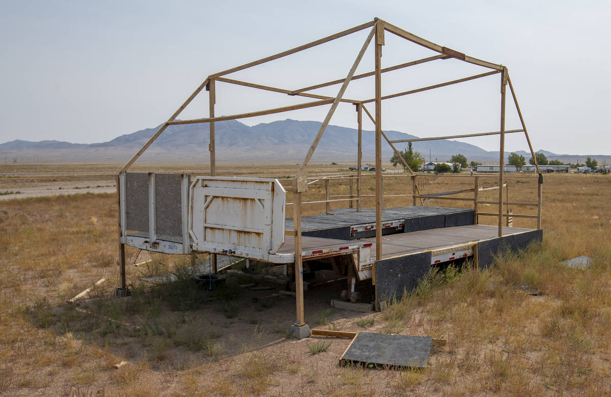 The main stage during Alienstock still stands but in a bit of disrepair near the Little A'Le'In ...