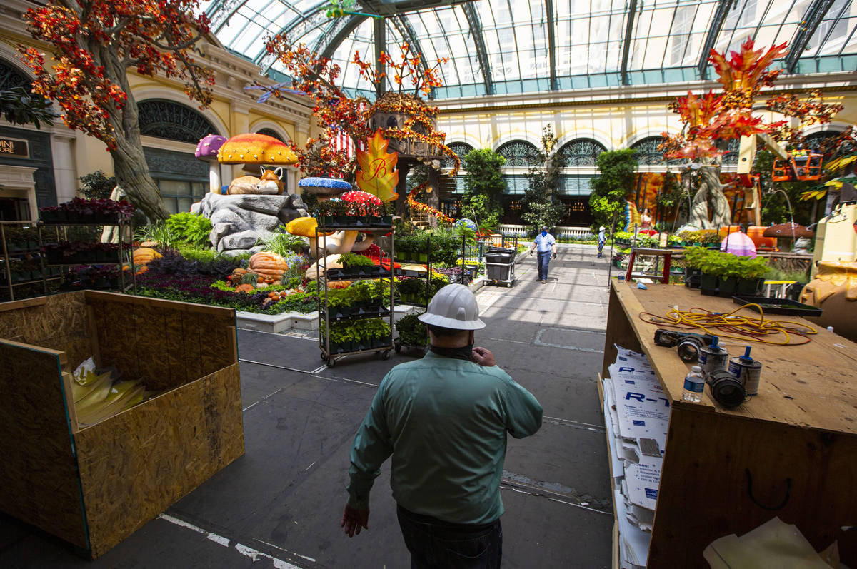 Jerry Bowlen, executive director of horticulture for MGM Resorts International, walks through t ...