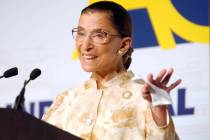 Supreme Court Justice Ruth Bader Ginsburg speaks at the American Constitution Society's first n ...