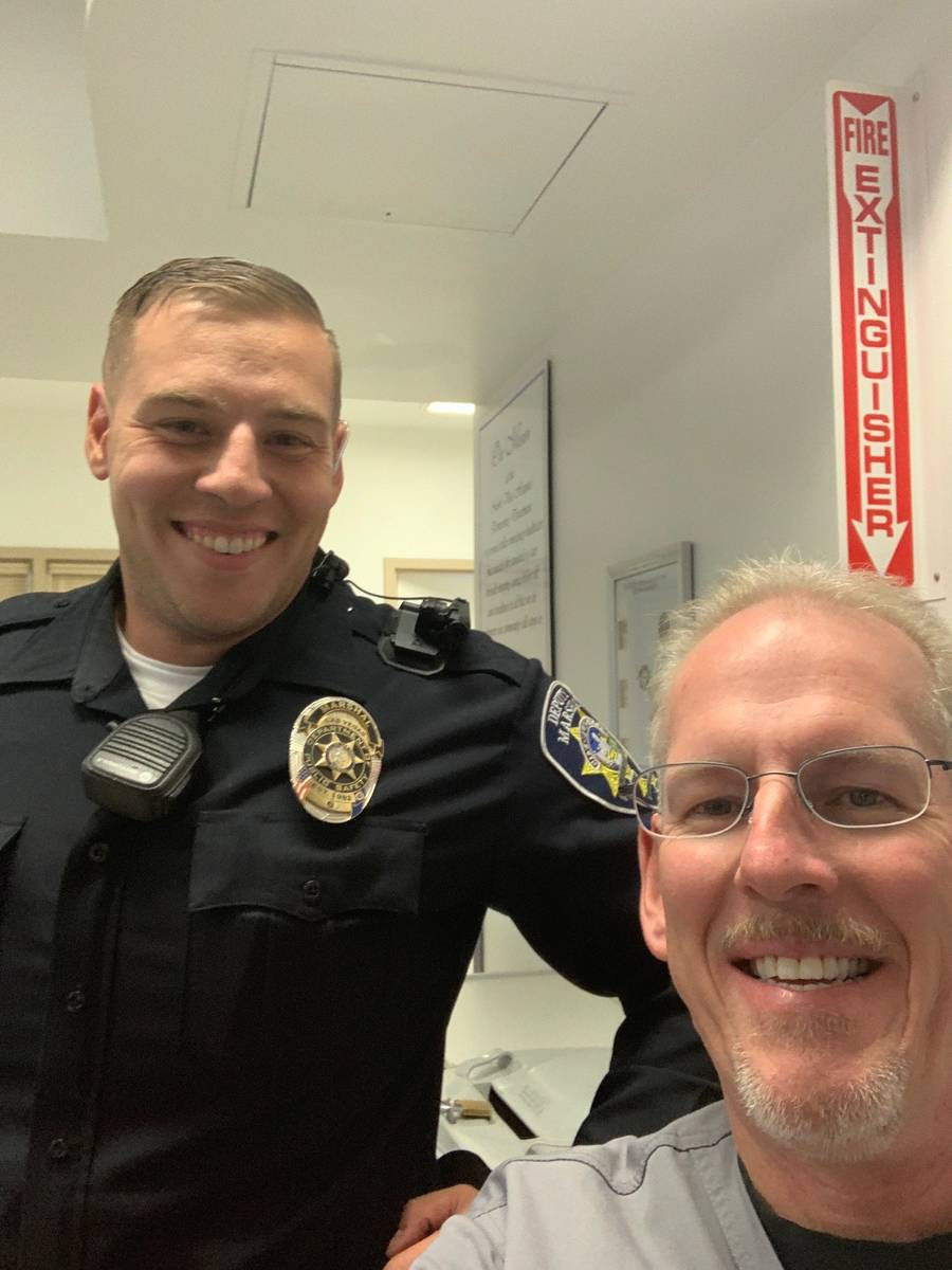 Bryen and Greg Peistrup earlier in 2020 at North Vista Hospital. (Courtesy Kristin Bell-Peistrup)