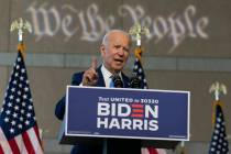 Democratic presidential candidate and former Vice President Joe Biden speaks at the Constitutio ...