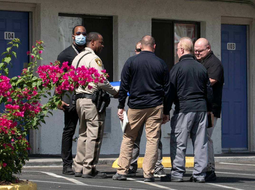 The Metropolitan Police Department investigates a homicide at Motel 6 on 5085 Dean Martin Drive ...
