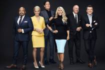 SHARK TANK - Daymond John, Barbara Corcoran, Mark Cuban, Lori Greiner, Kevin O'Leary, and Rober ...