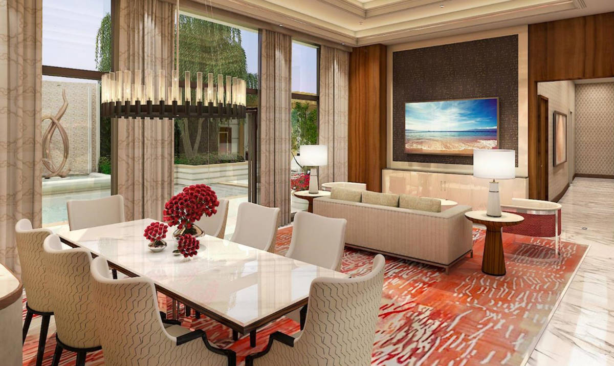 A rendering of a Crockfords Las Vegas suite inside Resorts World Las Vegas. (Resorts World)