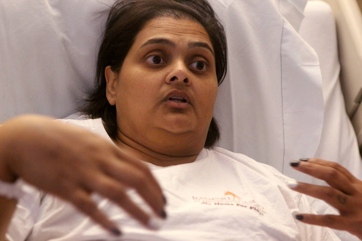 Samanta Arjune, pictured at University Medical Center a week after the 2017 mass shooting in La ...